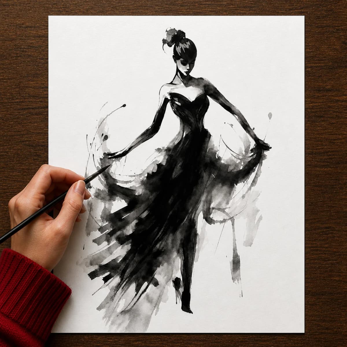 Watercolor fashion example