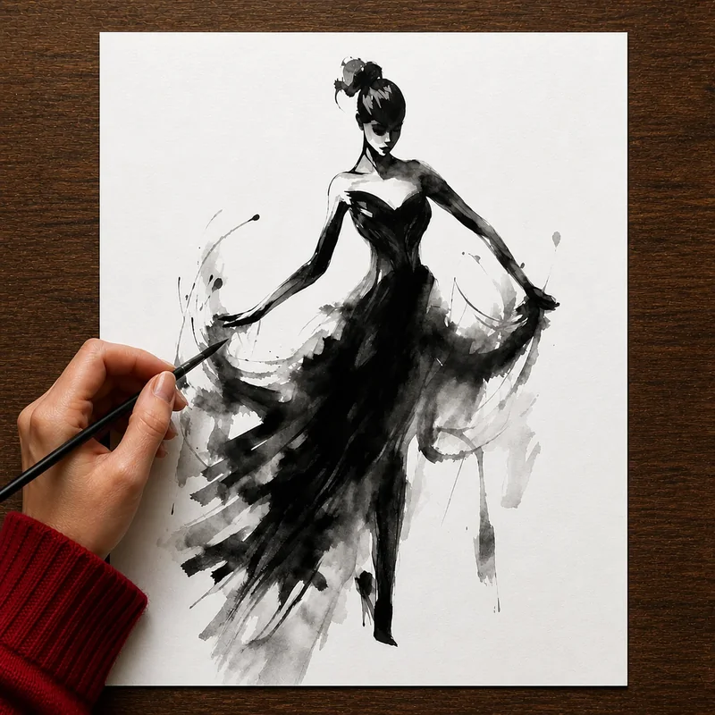 Watercolor fashion example
